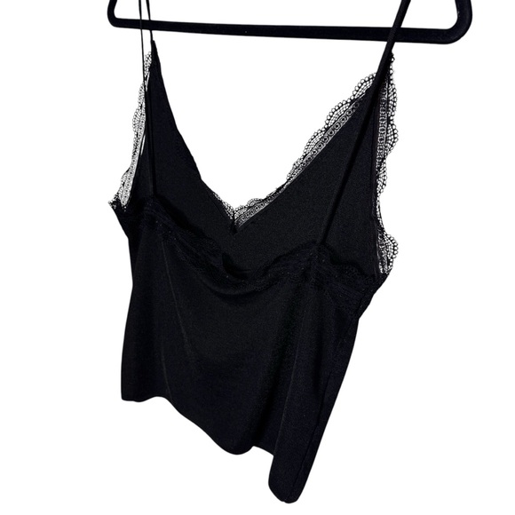 Zara | Black Knit Lace Trim Tank | Size L | EUC - Picture 2 of 7